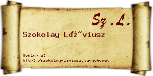 Szokolay Líviusz névjegykártya